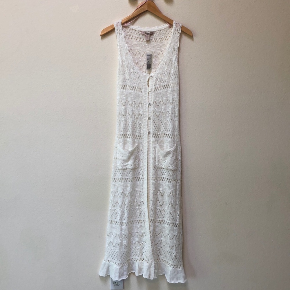 NWT F21 Knit Long Cardigan White